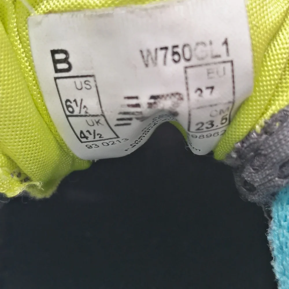 New Balance Shoes Womens 750 v1 Black Blue 6.5 Running Sneakers Athletic Comfort